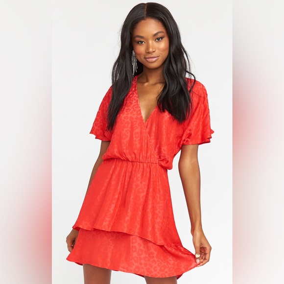 Show Me Your MuMu Dresses & Skirts - SHOW ME YOUR MUMU
Sandrine Ruffle Dress - Red Silky Cheetah